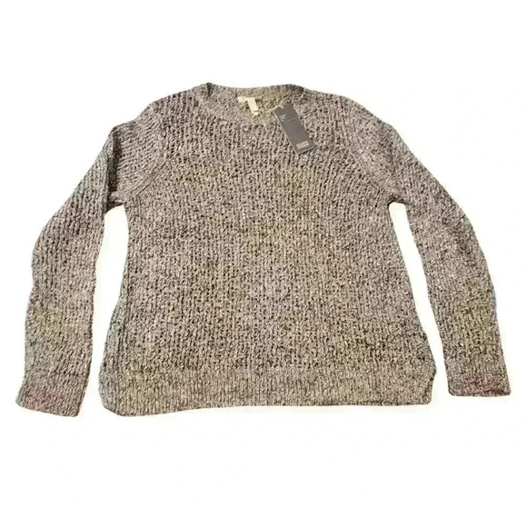 Women's Eileen Fisher Speckled Grey Cotton Crewneck Sweater $248 - Picture 3 of 10